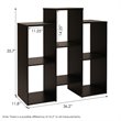Furinno Parsons Engineered Wood Staggered Cube Bookcase with 6-Shelves in Black