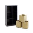 Furinno ECON Wood Storage Organizer Bookcase with Bins in Espresso/Light Brown