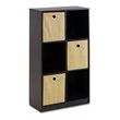 Furinno ECON Wood Storage Organizer Bookcase with Bins in Espresso/Light Brown