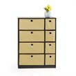 Furinno ECON Wood Storage Organizer Cabinet with Bins in Espresso/Light Brown