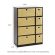 Furinno ECON Wood Storage Organizer Cabinet with Bins in Espresso/Light Brown