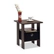 Furinno ANDREY Engineered Wood End Table with Bin Drawer in Dark Brown/Black