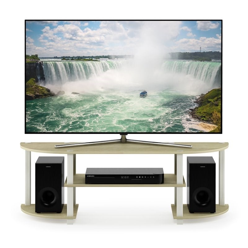 Furinno TURN-S-TUBE Wood TV Entertainment Center for TV up to 42
