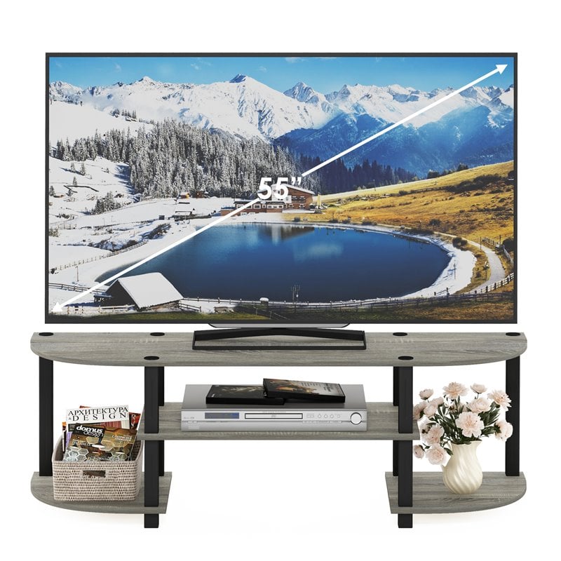 Furinno TURN-S-TUBE Wood TV Entertainment Center for TV up to 55