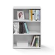 Furinno Wright Contemporary Engineered Wood 3-Shelf Bookcase in Soft White
