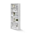 Furinno Wright Contemporary Engineered Wood 5-Shelf Bookcase in Soft White