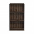 Furinno BASIC Wood 3-Tier Bookcase Storage Shelves in Columbia Walnut/Black