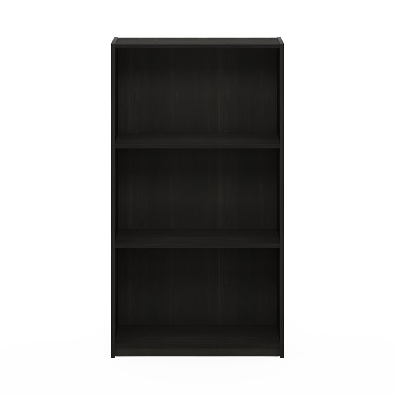 Furinno BASIC Engineered Wood 3-Tier Bookcase Storage Shelves in Espresso