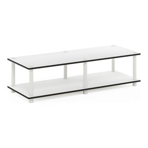 Furinno JUST Wood No Tools Wide TV Stand for TV up to 40&quot in White