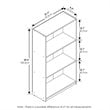 Furinno BASIC Engineered Wood 3-Tier Bookcase Storage Shelves in Light Cherry