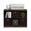 Furinno BASIC Wood 3x2 Bookcase Storage w/Bins in Columbia Walnut/Dark Brown