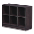 Furinno BASIC Engineered Wood 3x2 Bookcase Storage w/Bins in Dark Walnut