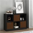 Furinno BASIC Engineered Wood 3x2 Bookcase Storage w/Bins in Espresso/Brown