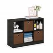 Furinno BASIC Engineered Wood 3x2 Bookcase Storage w/Bins in Espresso/Brown