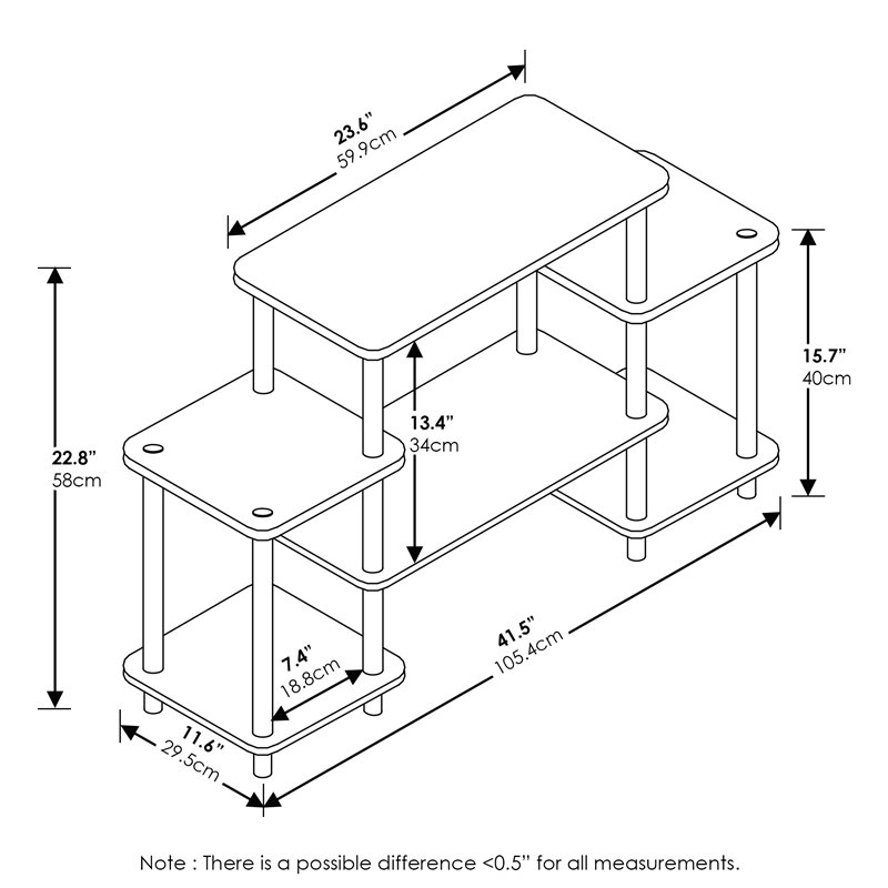 Furinno TURN-N-TUBE Wood Entertainment Center for TV up to 25