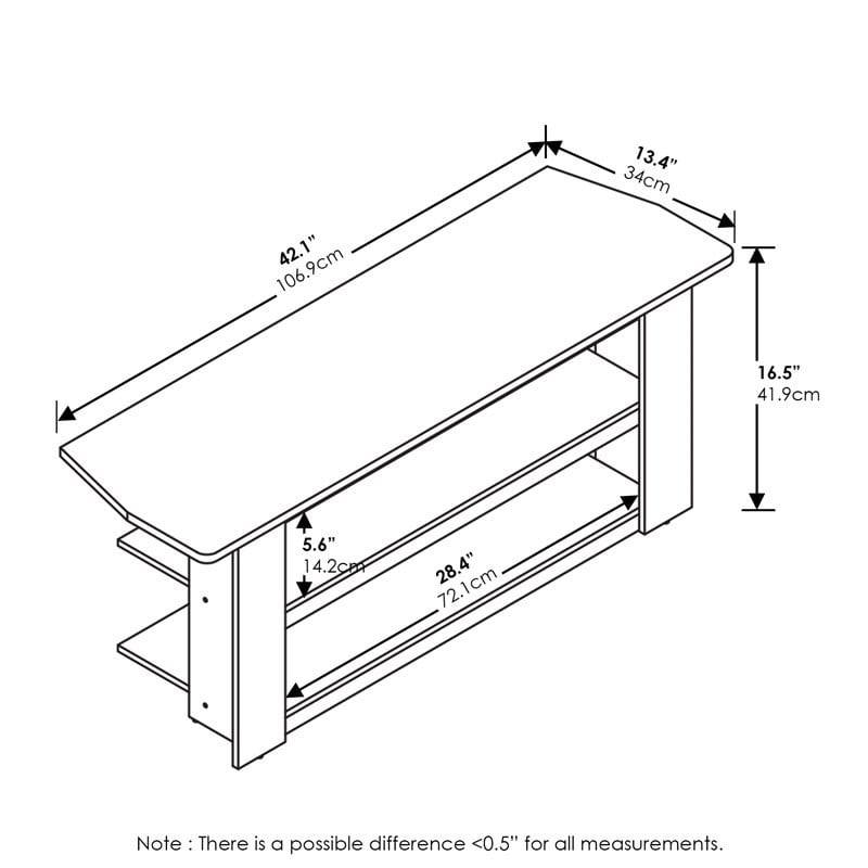Furinno Parsons Wood TV Entertainment Center for TV up to 48