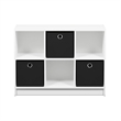 Furinno BASIC Engineered Wood 3x2 Bookcase Storage w/Bins in White/Black