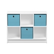 Furinno BASIC Engineered Wood 3x2 Bookcase Storage w/Bins in White/Light Blue