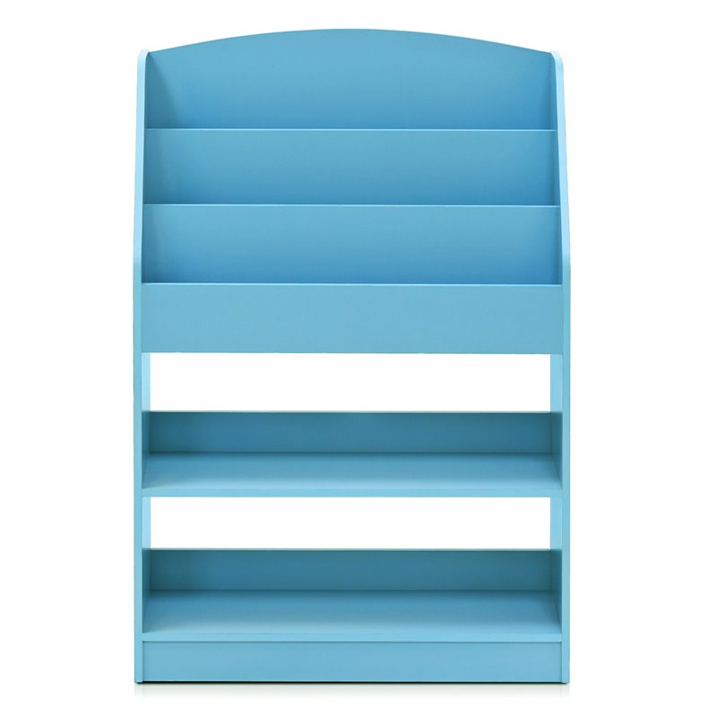 Furinno Lova Engineered Wood Magazine/Bookshelf with Storage in Light Blue
