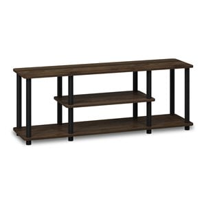 Furinno TURN-N-TUBE Wood Entertainment TV Stand for TV up to 50&quot in Walnut/Black