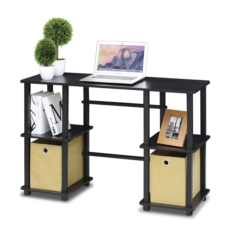 Furinno Engineered Wood Home Laptop Notebook Computer Desk in Light Cherry/Black