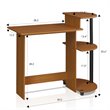 Furinno Engineered Wood Compact Computer Desk with Shelves in Light Cherry/Black