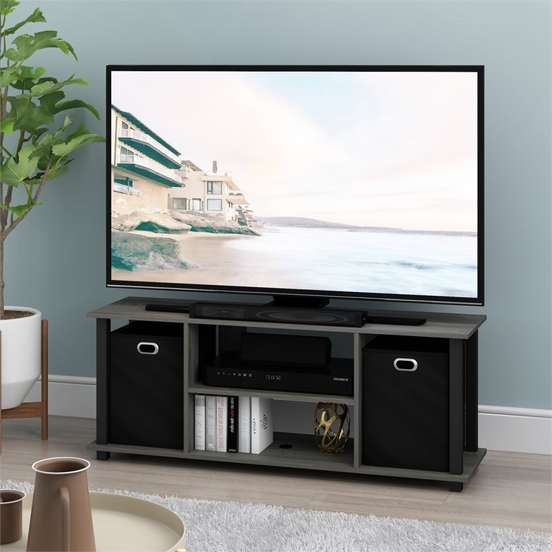 Furinno ECON Wood Entertainment Center for TV up to 50