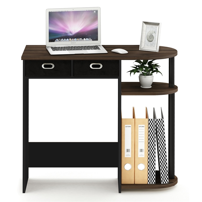 Furinno Go Green Wood Home Laptop Notebook Computer Desk in Walnut/Black