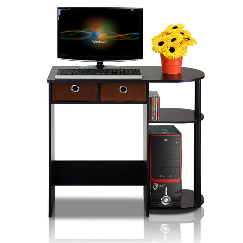 Furinno Go Green Wood Home Laptop Notebook Computer Desk in Espresso/Black