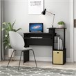 Furinno ECON Wood Multipurpose Computer Writing Desk w/Bin in Black/Brown