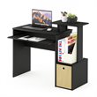 Furinno ECON Wood Multipurpose Computer Writing Desk w/Bin in Black/Brown
