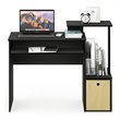 Furinno ECON Wood Multipurpose Computer Writing Desk w/Bin in Black/Brown