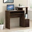 Furinno ECON Wood Computer Writing Desk w/Bin in Columbia Walnut/Dark Brown