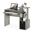 Furinno ECON Wood Computer Writing Desk w/Bin in French Oak Gray/Black