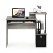 Furinno ECON Wood Computer Writing Desk w/Bin in French Oak Gray/Black