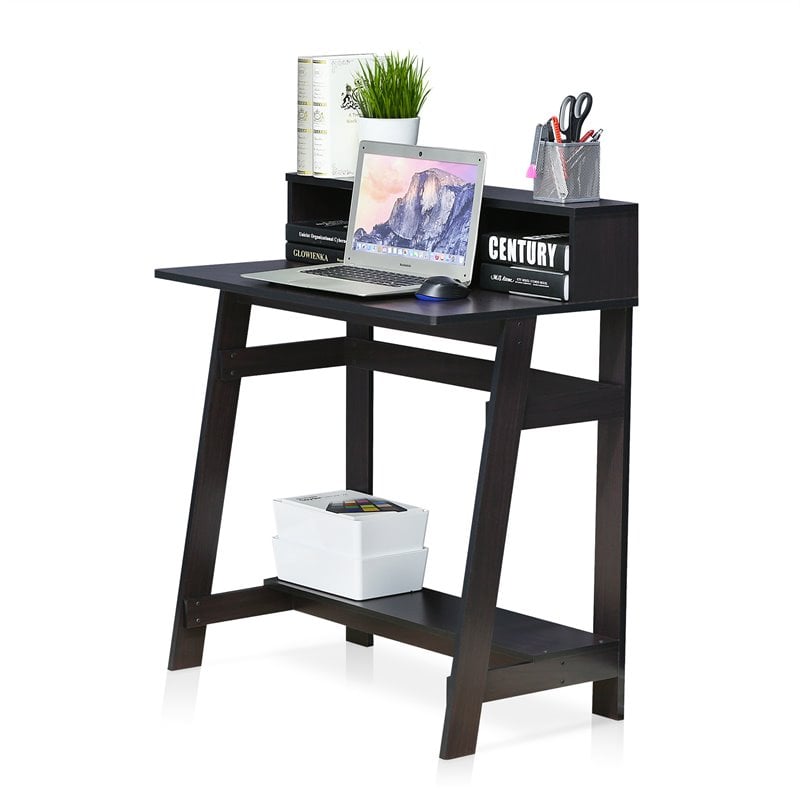 Furinno Engineered Wood SIMPLISTIC A Frame Computer Desk in Dark Walnut