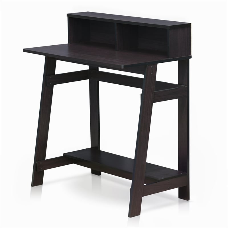 Furinno Engineered Wood SIMPLISTIC A Frame Computer Desk in Dark Walnut