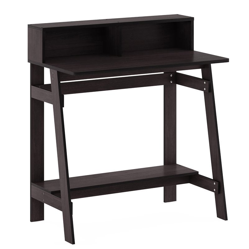 Furinno Engineered Wood SIMPLISTIC A Frame Computer Desk in Dark Walnut