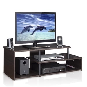 Furinno ECON Wood Low Rise TV Stand for TV up to 46&quot in Espresso/Black