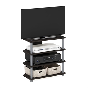 Furinno ECON Wood 4-Tier Petite TV Stand for TV up to 25&quot in Espresso/Gray