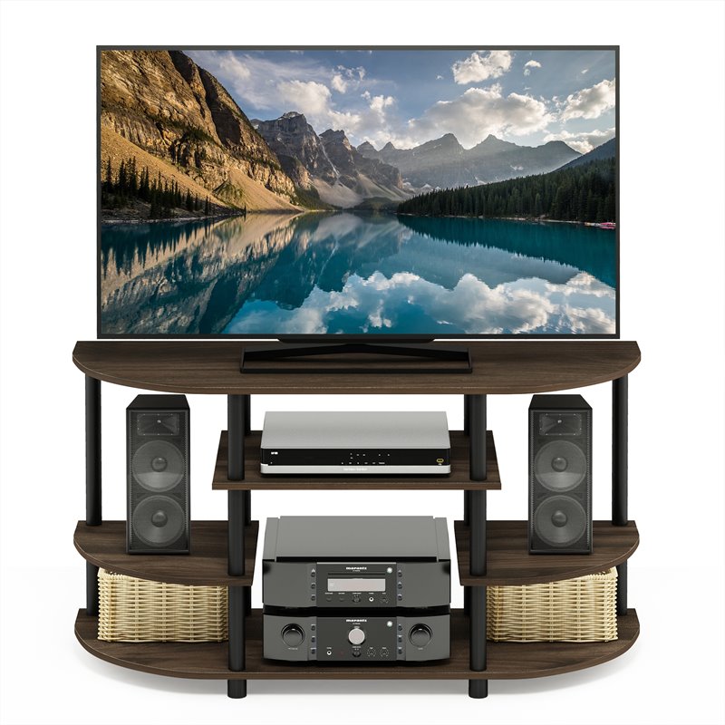 Furinno JAYA Wood Corner TV Stand for TV up to 46