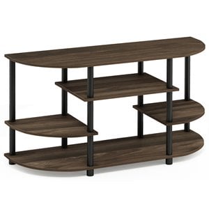 Furinno JAYA Wood Corner TV Stand for TV up to 46&quot in Columbia Walnut/Black