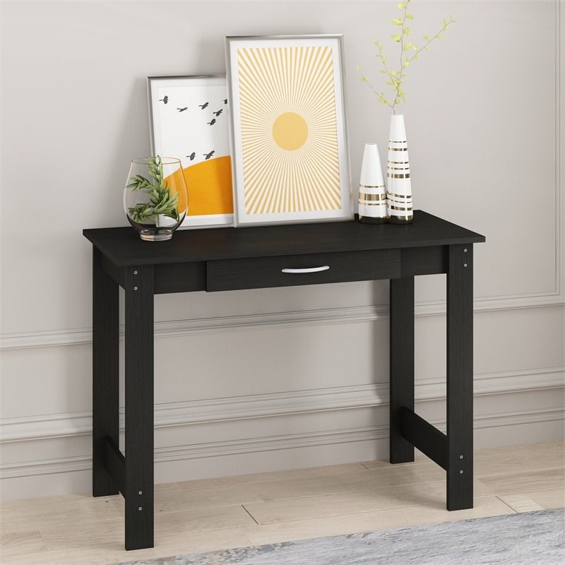 Furinno JAYA Contemporary Engineered Wood Writing Desk with Drawer in Black