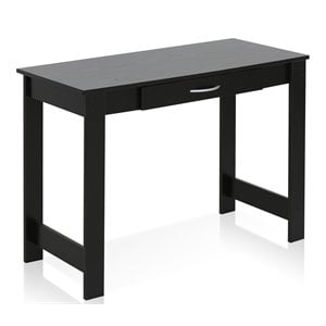furinno jaya contemporary engineered wood writing desk with drawer in black