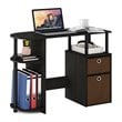 Furinno JAYA Wood SIMPLISTIC Computer Study Desk with Bin Drawers in Espresso