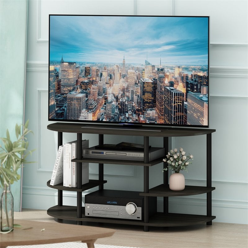 Furinno JAYA Wood Corner TV Stand for TV up to 46