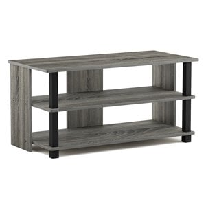 Furinno SULLY Wood 3-Tier TV Stand for TV up to 32&quot in French Oak Gray/Black