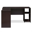 Furinno INDO Engineered Wood L-Shaped Desk with Bookshelves in Espresso
