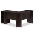 Furinno INDO Engineered Wood L-Shaped Desk with Bookshelves in Espresso