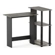 Furinno ABBOTT Wood Corner Computer Desk with Bookshelf in French Oak Gray/Black